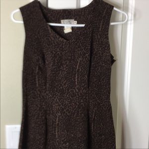 Vintage Leopard Print CDC Dress Womens Size 4 Above Knee Fall Winter Dress